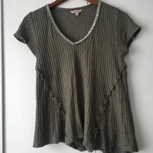 Juicy Couture waffle knit shimmer v-neck